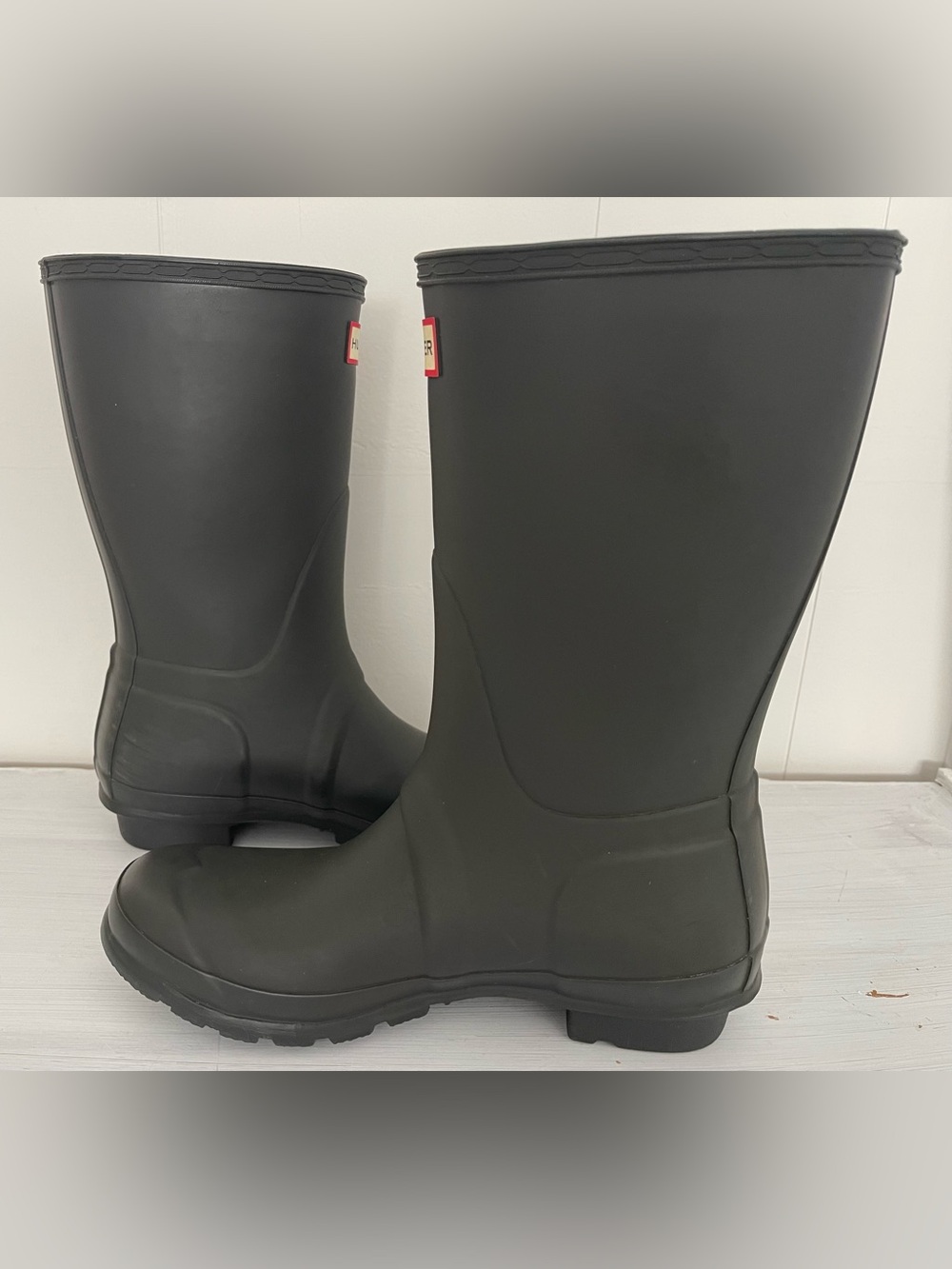 HUNTER Original Short Boots Matte Black Size 8 - Picture 6 of 10